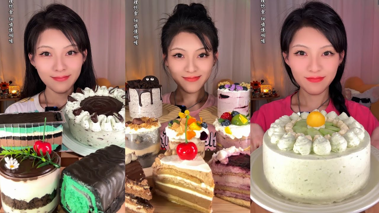 Chocolate Crepe&Chocolate PearlsCAKE 🎂🍰 & DessertASMR/EatingShow Challenge#cream #cake #asmr#mochi