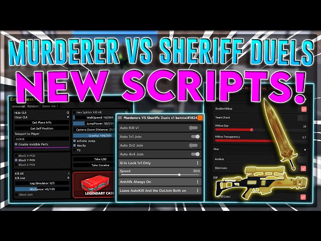 Murderes VS Sheriffs Duels Script (MOBILE-PC) /HACK (HITBOX KILLAURA AIMBOT)*PASTEBIN*  