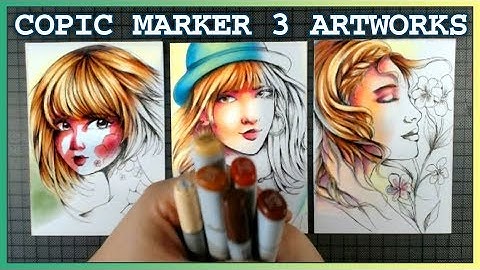 SPEED PAINT with COPIC MARKER ♦ 3 drawings in one video ♦ by Sakuems