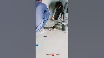 large tile Installation porcelain with fitting Amazing skills Tiles installation #shorts #tiles