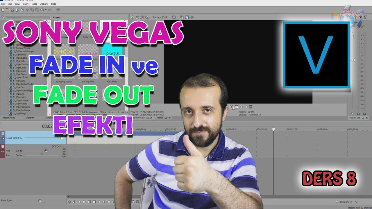 SONY VEGAS PRO FADE İN & FADE OUT ÖZELLİĞİ, VİDEO SOLDURMA EFEKTİ, SONY VEGAS PRO DERSLERİ #8