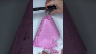 ASMR piping pink macaron batter gentle squeeze #ASMR #Macarons #Baking #FYP
