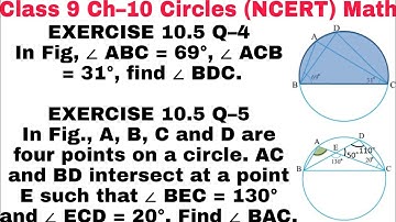 Ch 10 Ex 10.5 Q 4 || Q 5 class 9 || Circle || NCERT Mathematics ||