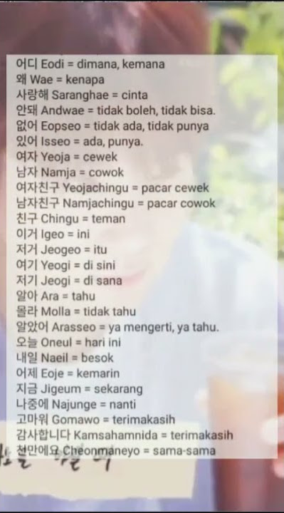 kosakata bahasa Korea Selatan semoga bermanfaat