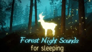 🌲💚 Las nocą odgłosy - Magiczny las - Usypiająca muzyka natury - Cykanie świerszczy - Szum wiatru 🌲💚