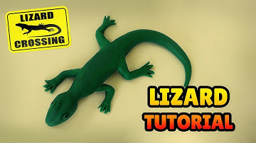 🔴 DIY How to make a LIZARD - Easy Polymer Clay and Fondant Cakes Tutorial