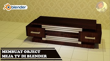 Membuat Objek 3D meja Televisi di dalam aplikasi blender