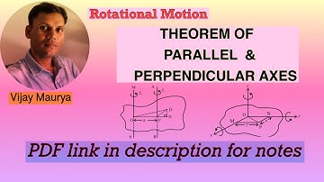 PARALLEL AXIS | PERPENDICULAR AXIS THEOREM | ROTATIONAL MOTION |ISC| CBSE| HSC |11th |12TH PHYSICS