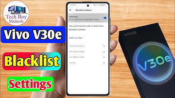 how to delete blacklist number in vivo v30e | vivo v30e blacklist setting