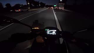 First Time Riding on the Freeway at Night | 2021 Kawasaki Z650 | Beginner Ride | First Person | 4K