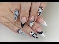 Monochrome Acrylic Design Nails