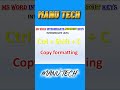 MS Word shortcut keys | Ctrl+shift+c | COPY FOR FORMATTING #msoffice