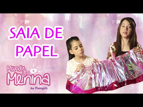 Saia de papel com Carol Santina e Ana Carolina ❤ Mundo da Menina