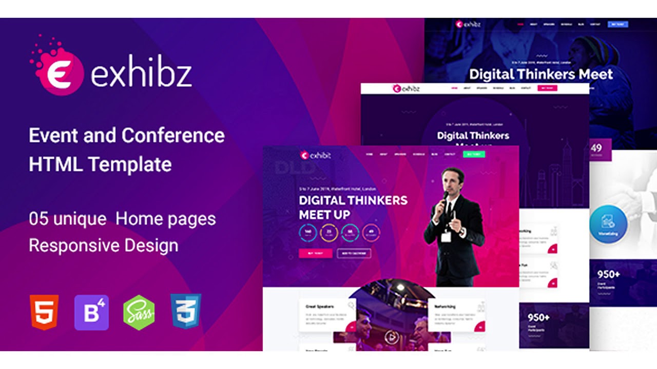 Html Event Design Exhibz - Responsive Event HTML Template | Themeforest Website Templates ...