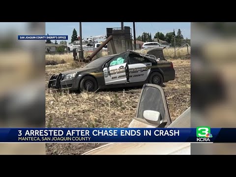 Carjacking suspects crash after chased by deputies in Manteca