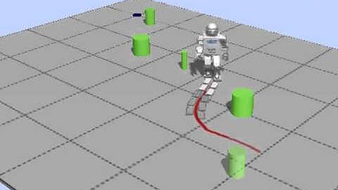 Evolutionary online navigation for humanoid robots - simulation