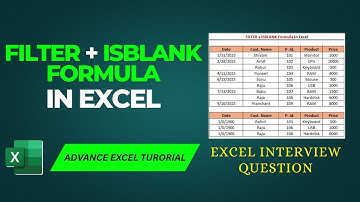 FILTER + ISBLANK Formula in Excel | ADVANCE TUTORIAL |