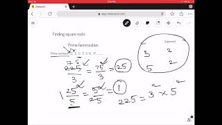 How to find the square root of 225?