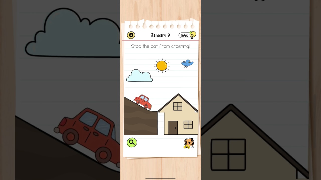Brain test All stars Daily level Jan 9 - Stop the car from crashing 