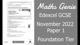 Edexcel Foundation Paper 1 November 2022 Exam Walkthrough