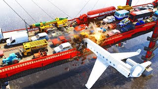 Plane vs Bridge with Traffic #2 | Teardown