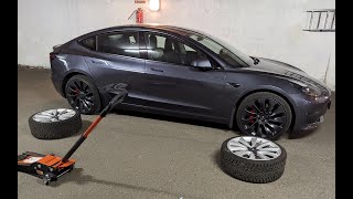 Tesla Model 3 Performance, Cambio de Ruedas
