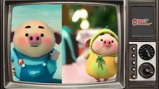 Duet Babi dan Ondel-ondel badut upin badut boboiboy  lagu Bang Becak Rodane telu