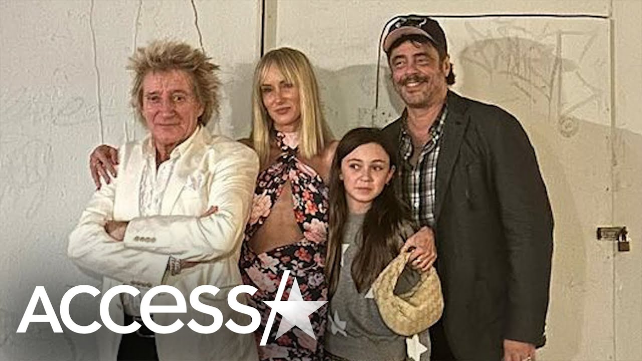 Kimberly Stewart & Benicio del Toro's RARE Family Photo w Daughter Delilah  & Rod Stewart - YouTube