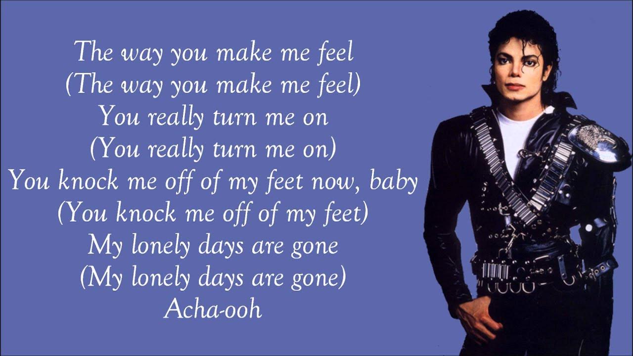 Michael Jackson - The Way You Make Me Feel Lyrics Video - Youtube