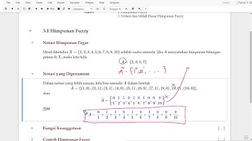 Logika Fuzzy: 3.1 Himpunan Fuzzy, 3.2 Notasi Dasar