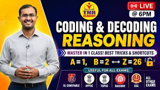 Complete Coding - Decoding | Best Shortcuts &amp; Live Practice | All Competitive Exams 2026🔴LIVE @ 6 pm