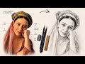 Learn Face Drawing With Freehand Style! How to draw a beautiful girl face 