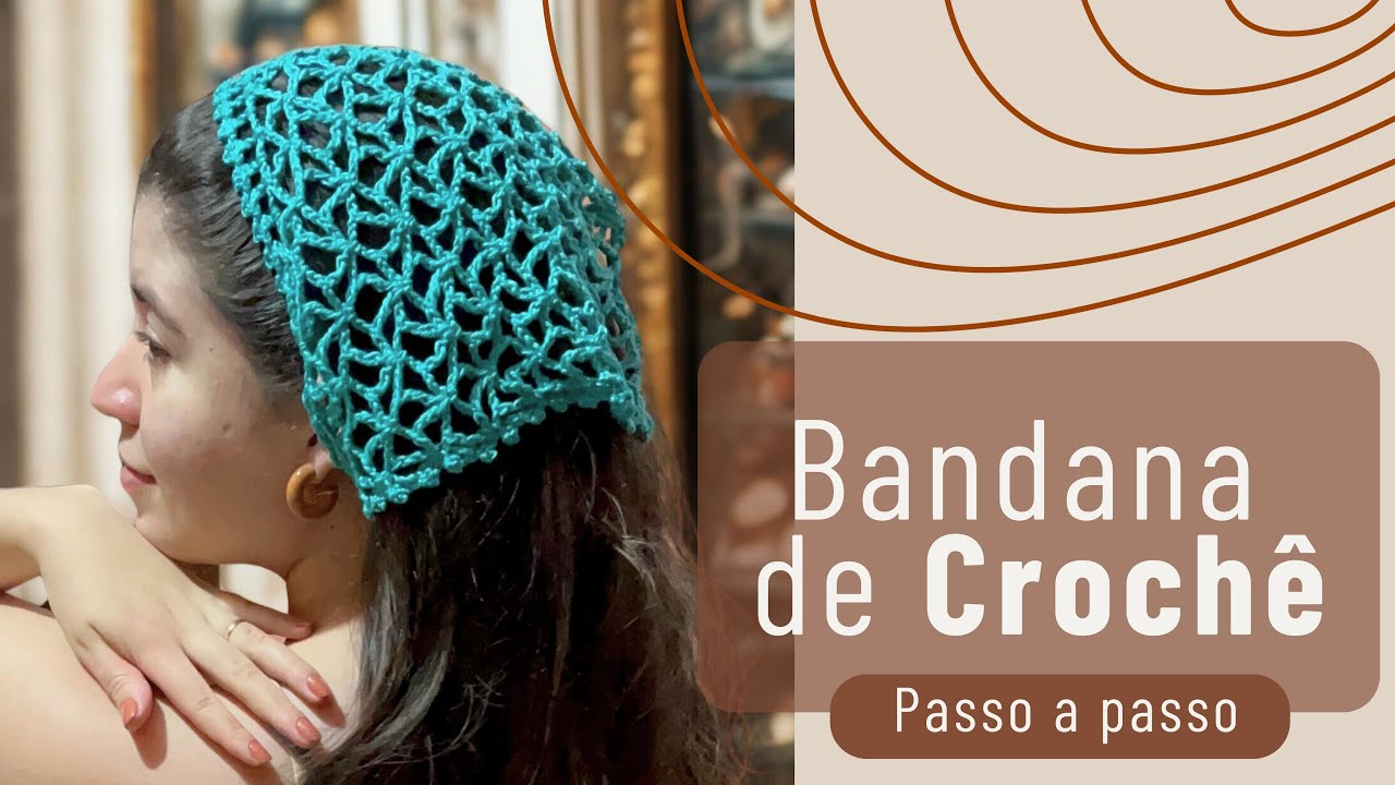 Bandana de Crochê em Ponto Estrela de 6 Pontas | Lenço de Crochê Passo a Passo 