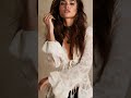 Ivory Floral Lace Flared Long Sleeve V Neck Self Tie Waist Ruffle Hem Sheer Wrap Shirt #fashion