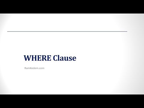 קורס SQL בסיסי, שיעור 7 - WHERE Clause