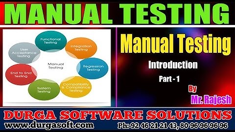 Manual Testing Introduction Part  - 1 by Rajesh