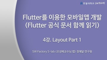 4강. Flutter를 이용한 모바일앱 개발(Flutter 공식 문서 함께읽기) : Layout Part 1 [HGU SW 중심대, 한동대 SW중심대학 사업단]