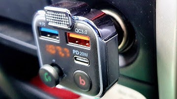 LENCENT FM Transmitter in-Car Adapter,Type-C PD 20W+ QC3.0 Fast USB Charger, Wireless Bluetooth 5.0