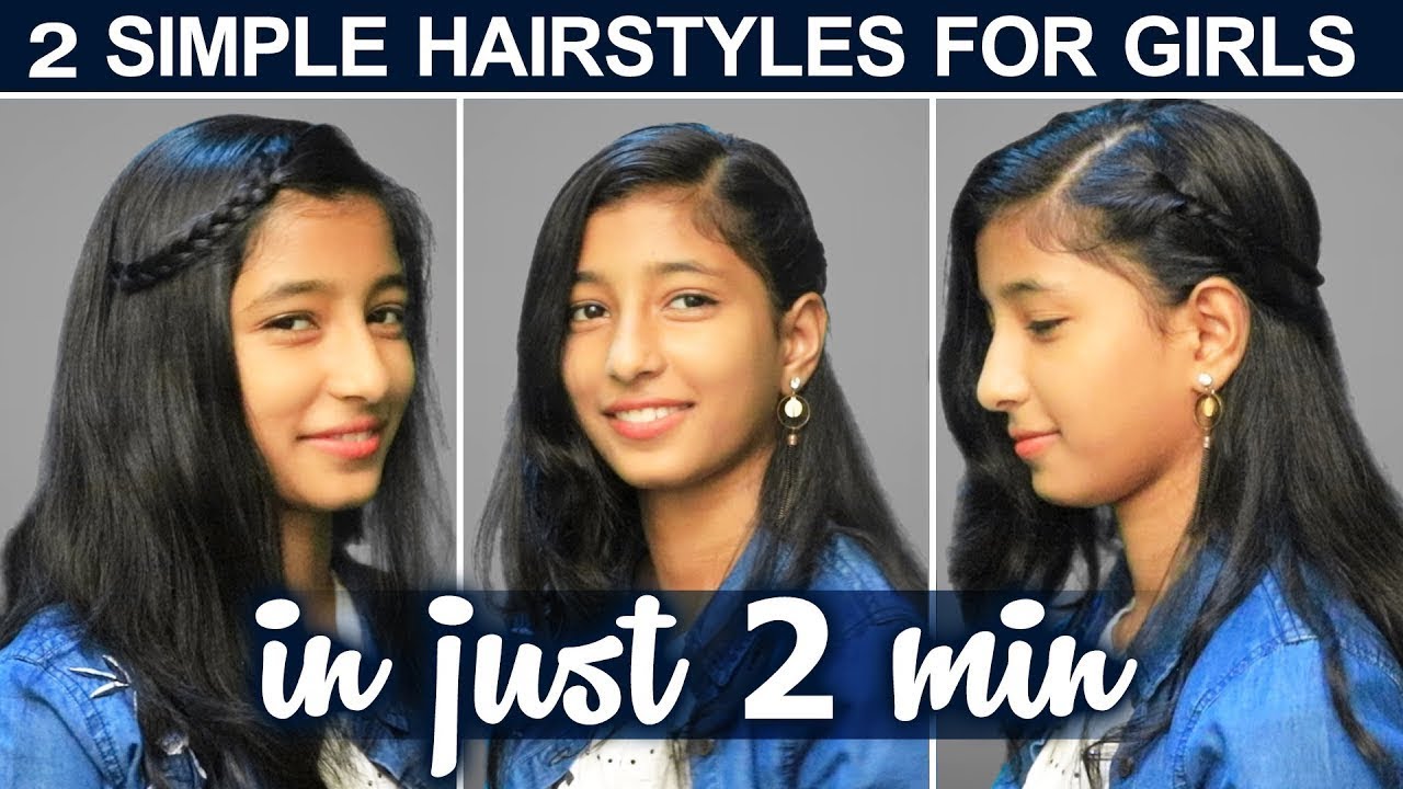 Quick & Easy 2 Minute Hairstyle for Girls | Everyday Simple Hairstyles ...