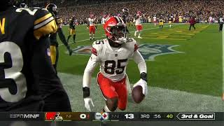 Fingertip grab by Chief David Njoku for the Browns TD