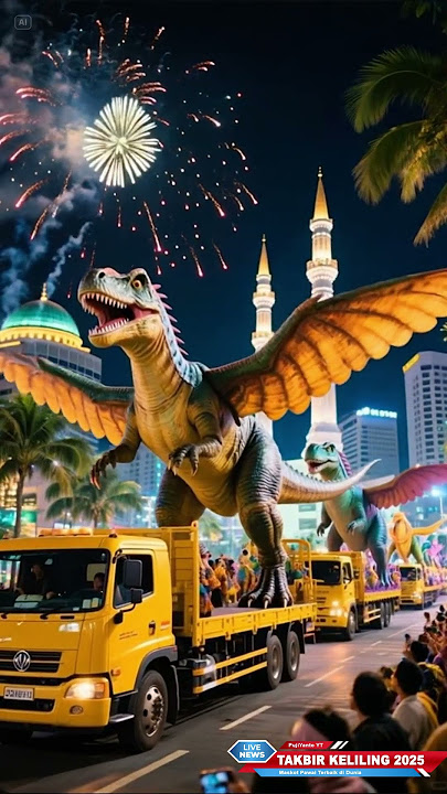 takbir keliling megah maskot dinosaurus animasi takbiran idul fitri 2025  #takbiran #idulfitri