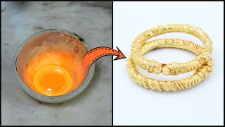 #asmr 24K Gold Bangles Making | Handmade Bangles Design | Gold Smith Jack#viral #viralvideo