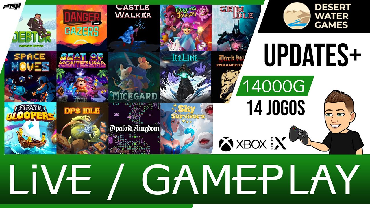 [🔴LIVE] Desert Water Games [XBOX SERIES X] Fazendo os UPDATES em 14 Jogos