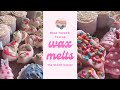 Snowy rose topped teacup wax melts behind the scenes
