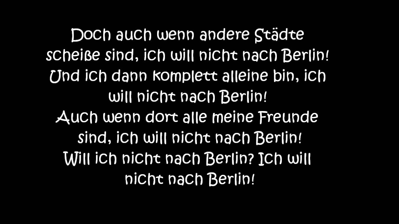 Kraftklub Ich Will Nicht Nach Berlin Lyrics