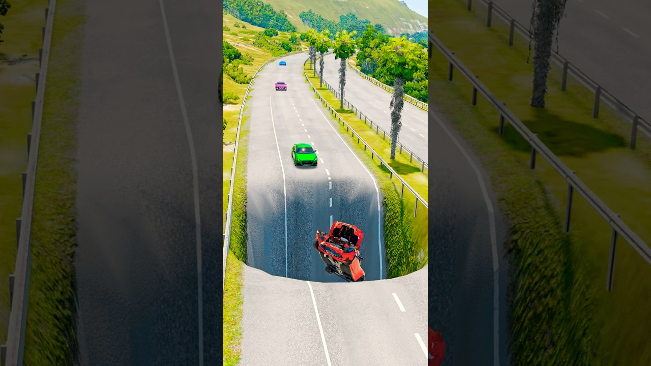 Premium Cars vs Massive Pit - BeamNG.Drive 🕳️ 