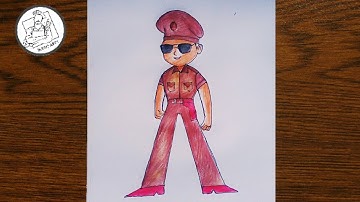 How to Draw little Singham desh ka sipahi // draw singham  step by step By, Rudro art