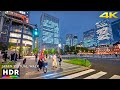 Japan: Tokyo Shiodome, Ginza Night Walk to Tokyo Station • 4K HDR