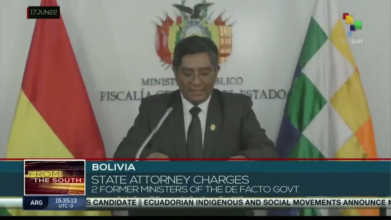 Bolivian State Attorney charges two former ministers of the de facto government