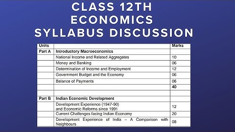 Class 12th Economics Syllabus (2025-26) Discussion 